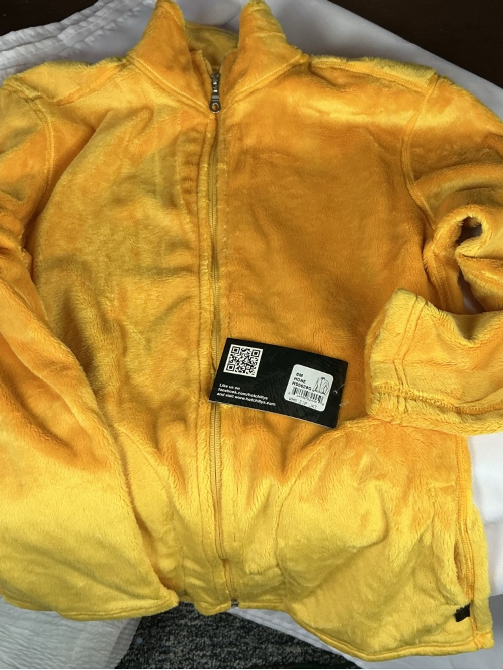 ⭐ NWT Hot Chillys Plush Fleece Zip Jacket Yellow Soft Cozy Small